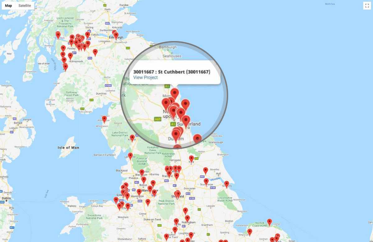 Uk snag positioning map